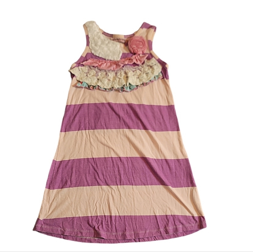 Jelly The Pug A Line Ruffle Dress Girls Size 10 Lace Floral Pink Girly